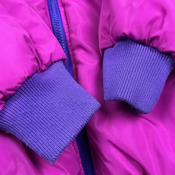 Vintage Columbia‎ Jacket Coat Thinsulate Pink Blue Reversible Women's Large - Picture 6 of 11